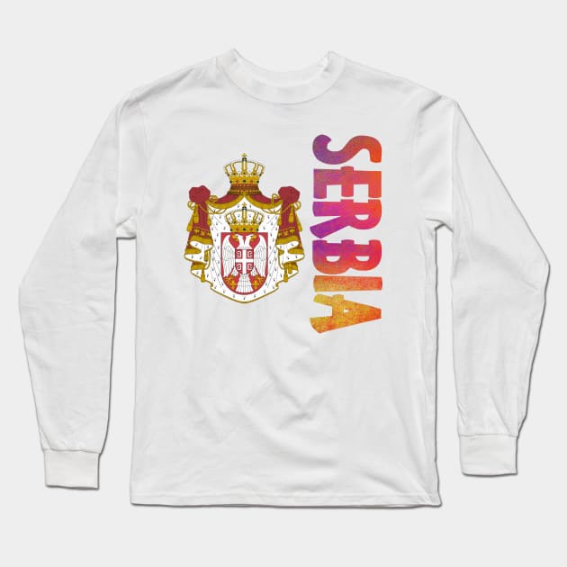 Serbia Coat of Arms Design Long Sleeve T-Shirt by Naves